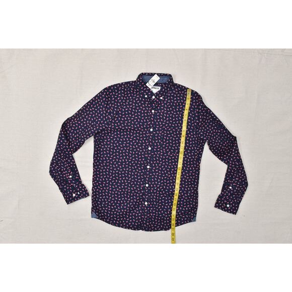 EXPRESS Slim Soft Wash Watermelon Print Button Down Shirt Size M Long Sleeve - Picture 3 of 8